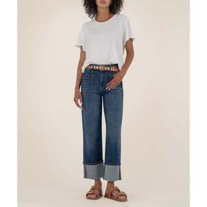 Kut from the Kloth Sienna High Rise Straight Leg, Petite Size 14P14P / Serene W/